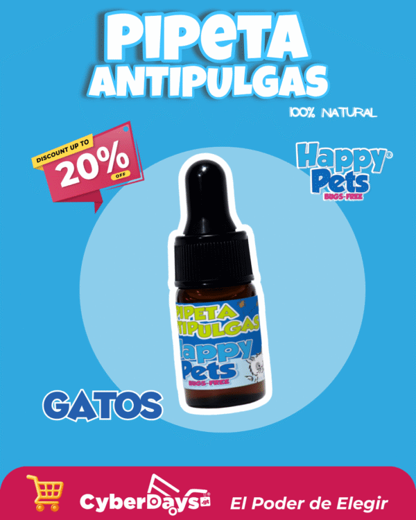 Pipeta Antipulgas Natural Happy Pets – Gatos🐱
