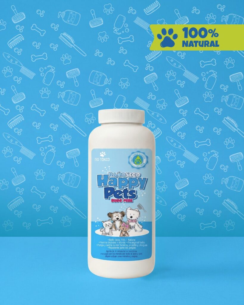 Baño seco para perros y gatos Happy Pets, talco con lavanda