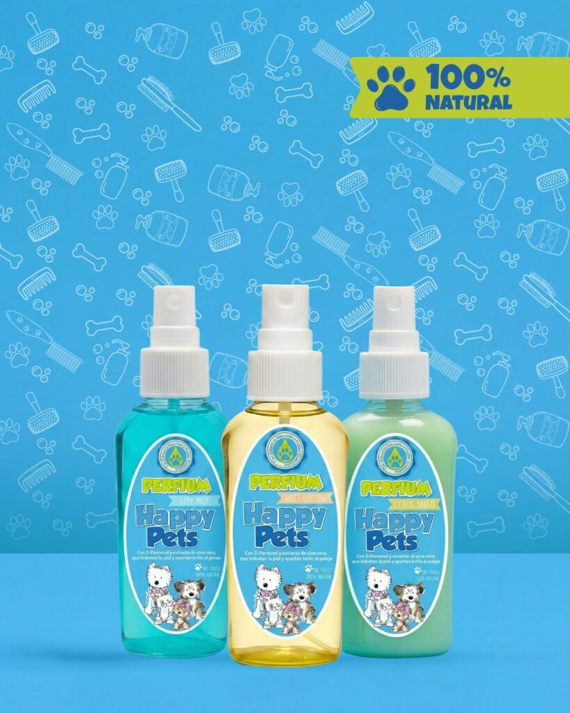 Perfume sin alcohol para perros y gatos Happy Pets en 3 fragancias