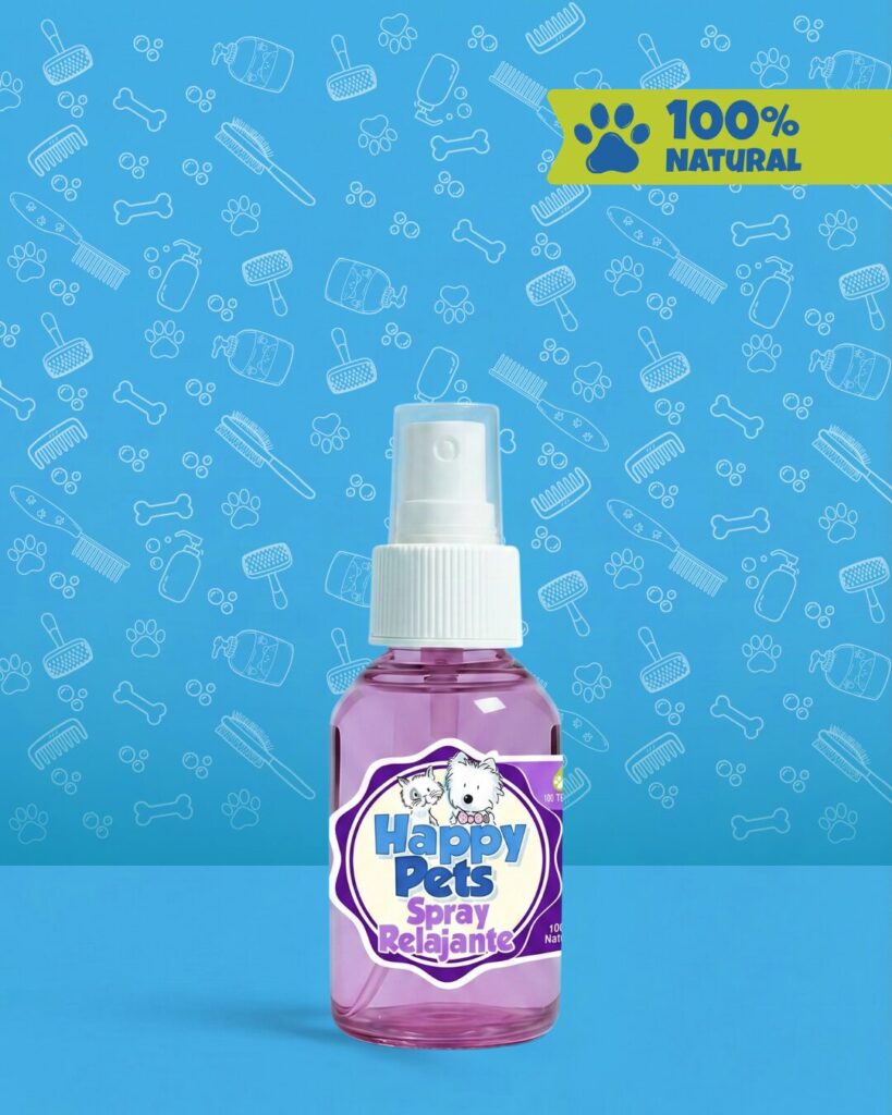 Spray relajante para perros y gatos Happy Pets, con lavanda y manzanilla
