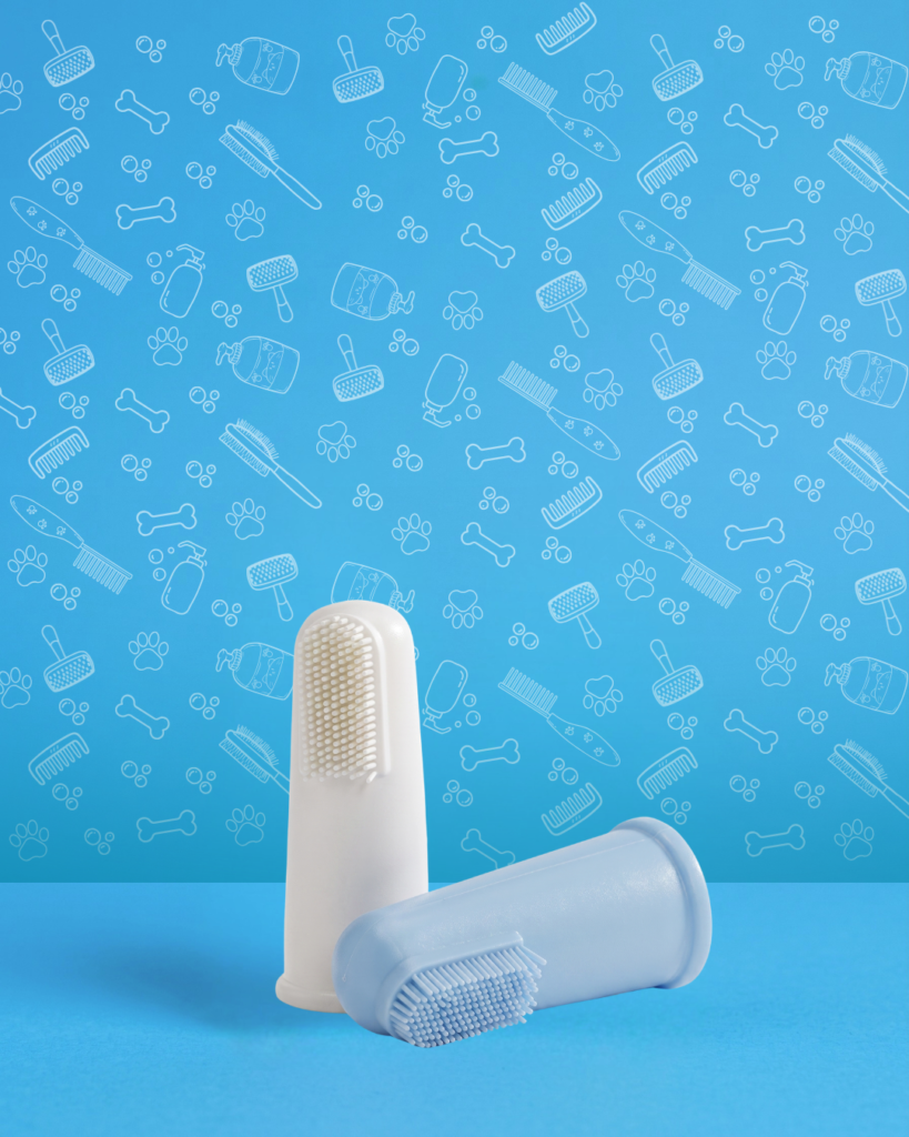 Cepillo dental dedal de silicón Happy Pets para perros y gatos